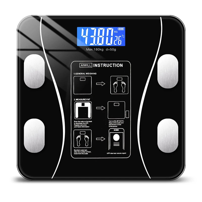 Smart Wireless Digital Body Fat Scale Bluetooth-Compatible Bathroom Weight Analyzer with Smartphone App for Body Composition